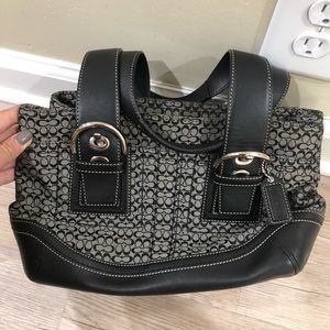 COACH Jacquard Black Gray bag